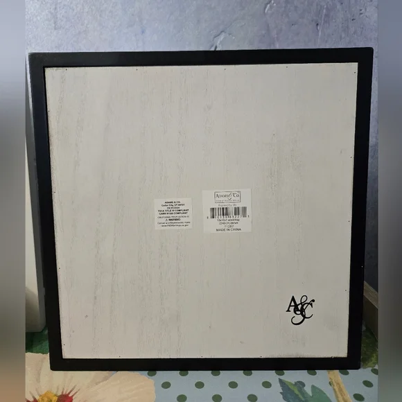 Black and White Checkered Wooden Decorative Tray - Picture 5 of 5